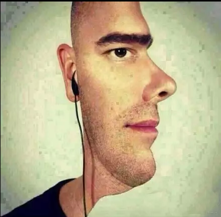 第一眼你看到的是正面还是侧面脸?